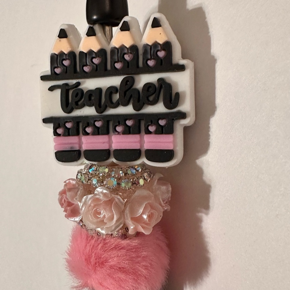 Chic Teacher Handmade Pen with Pink & Black Accents